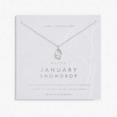 Joma Jewellery - 'A Little January Snowdrop' Birthflower Necklace