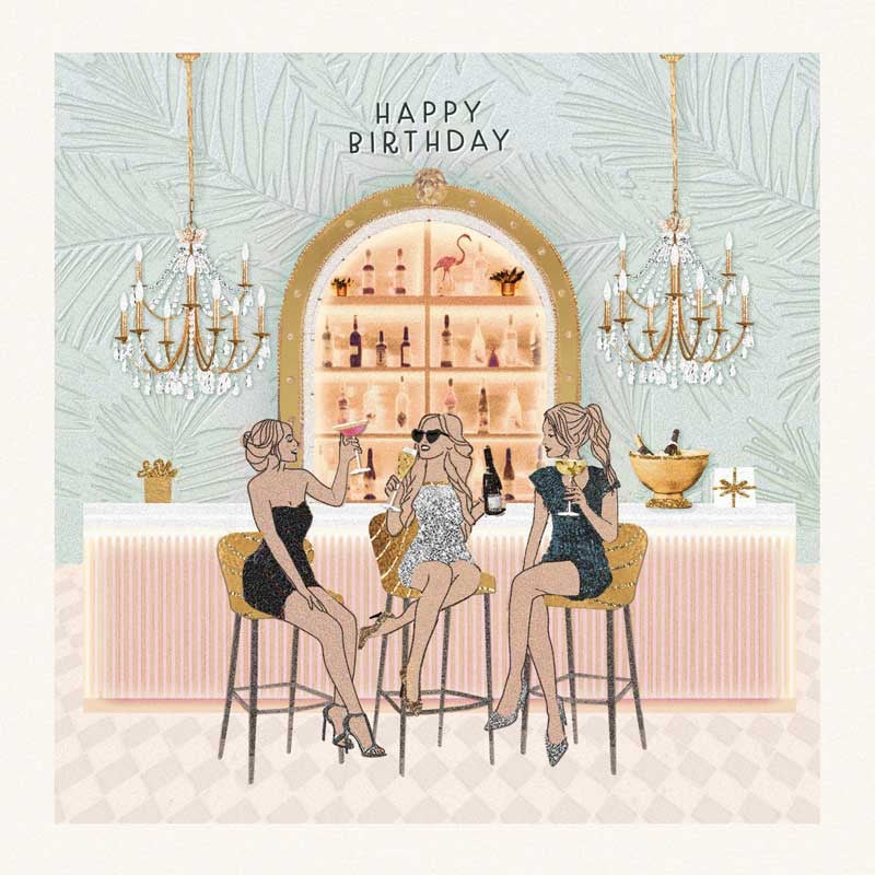 Happy Birthday Girlie Drinks Card - Hammond Gower
