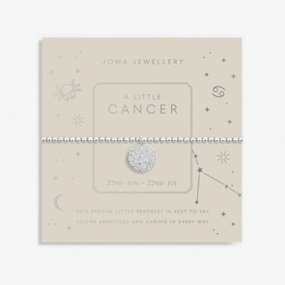 Joma Jewellery  - Starsign A little CANCER Silver Disc Bracelet