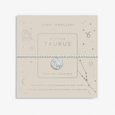 Joma Jewellery  - Starsign A little TAURUS Silver Disc Bracelet