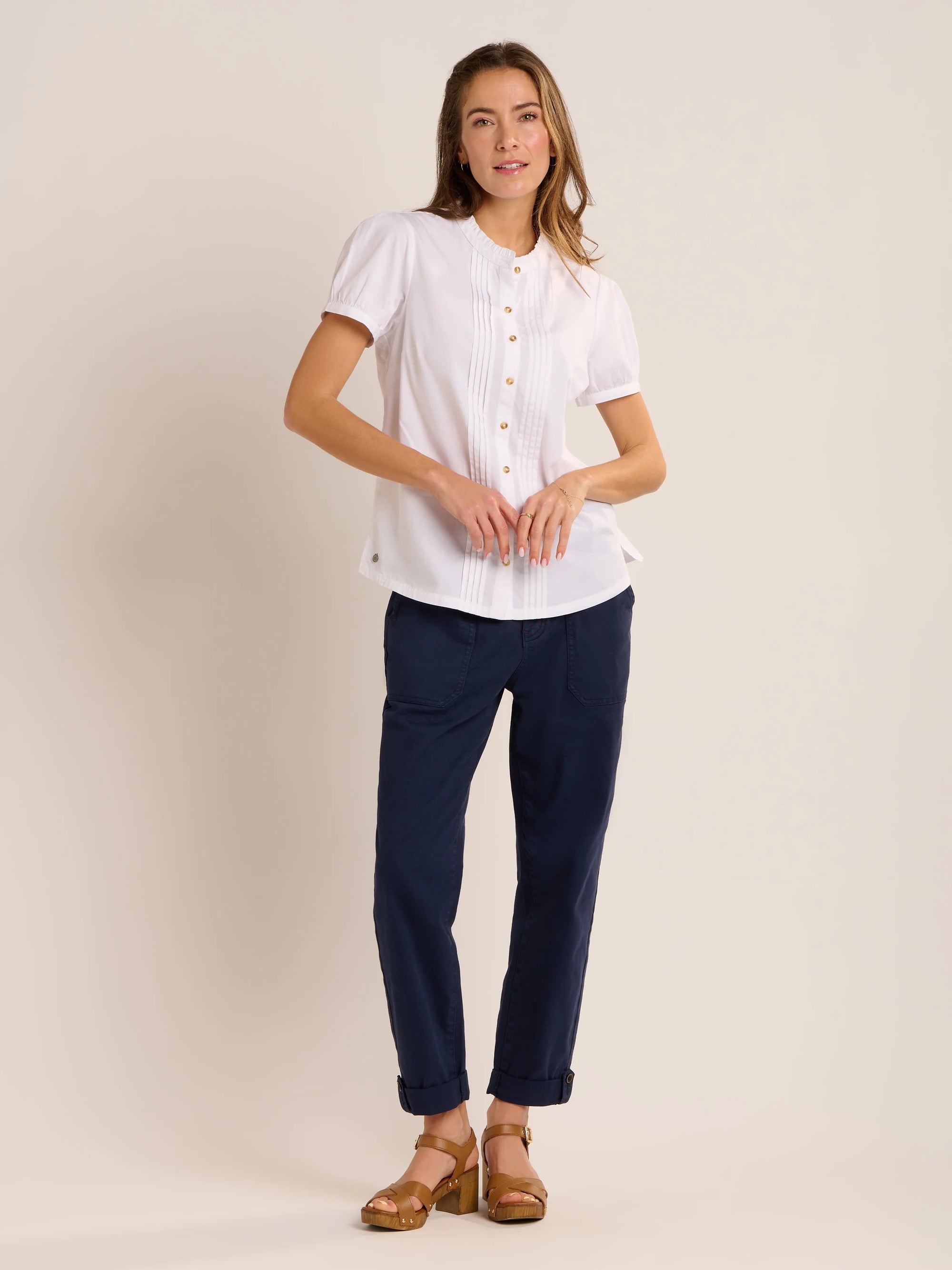 Brakeburn Hope Short Sleeved Blouse - White