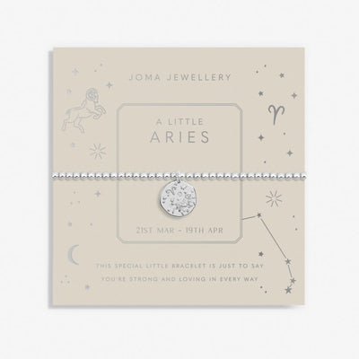 Joma Jewellery  - Starsign A little ARIES Silver Disc Bracelet