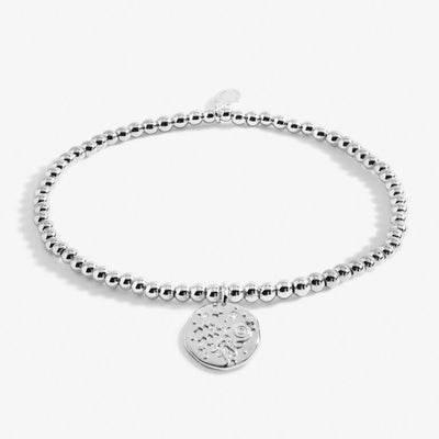 Joma Jewellery  - Starsign A little AQUARIUS Silver Disc Bracelet