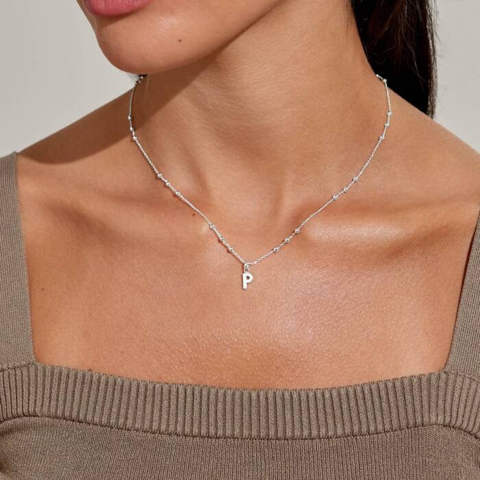 Joma Jewellery Alphabet - A Little - P - Silver Plated Necklace