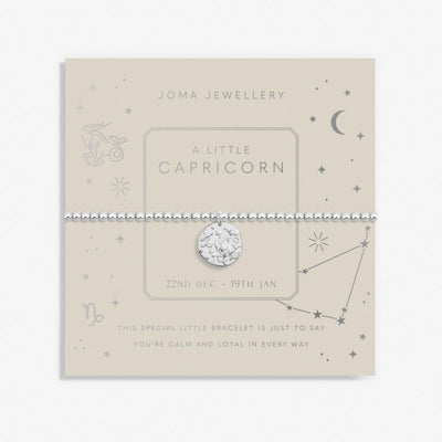 Joma Jewellery  - Starsign A little CAPRICORN Silver Disc Bracelet