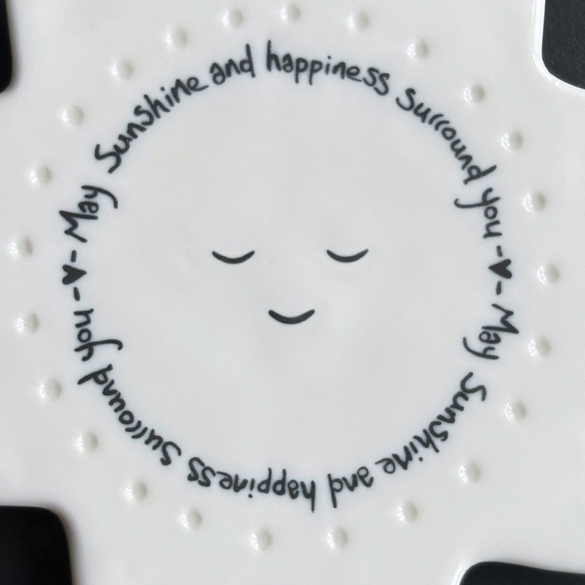 East of India - Sun Hanging Porcelain Decoration - May Sunshine &amp; Happiness Surround You