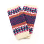 POM - Fairisle Pattern Wrist Warmers - Cream/Navy