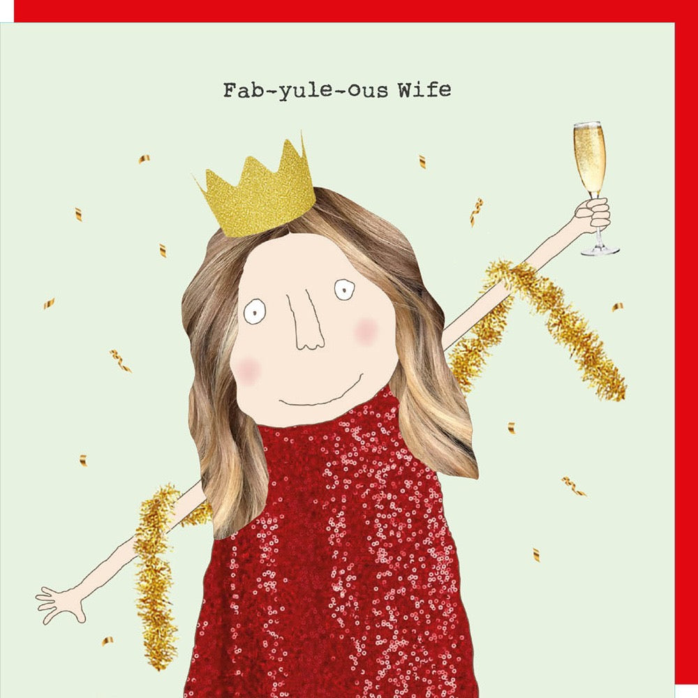 Rosie Made A Thing - Fab-yule-ous Wife - Blank Christmas Card