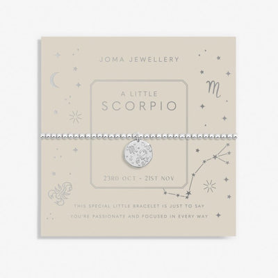 Joma Jewellery  - Starsign A little SCORPIO Silver Disc Bracelet