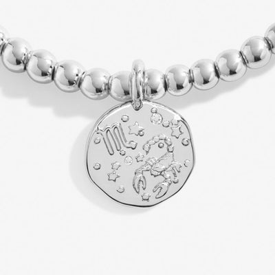 Joma Jewellery  - Starsign A little SCORPIO Silver Disc Bracelet