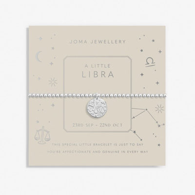 Joma Jewellery  - Starsign A little LIBRA Silver Disc Bracelet