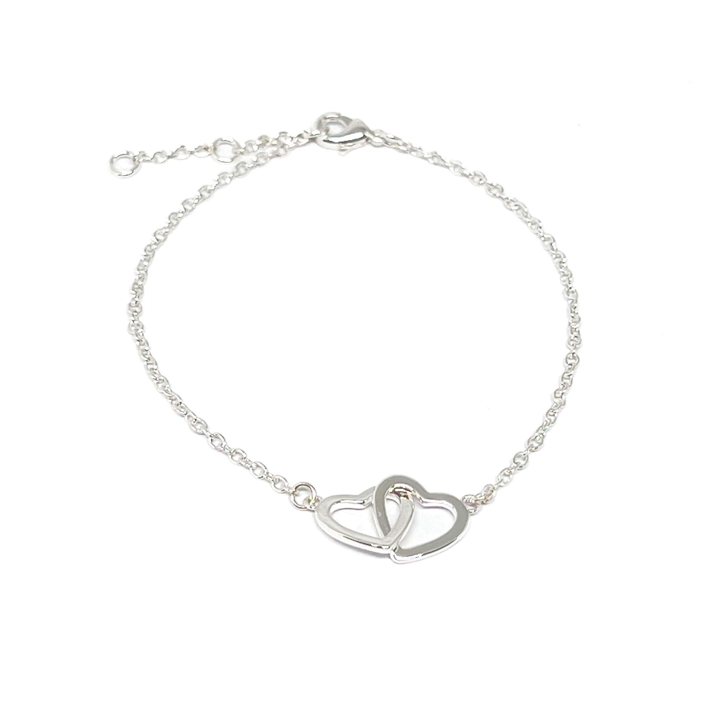 Orla Interlinked Heart Chain Bracelet - Silver - Clementine Jewellery