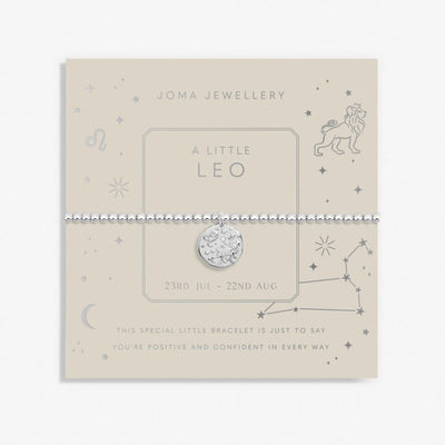 Joma Jewellery  - Starsign A little LEO Silver Disc Bracelet