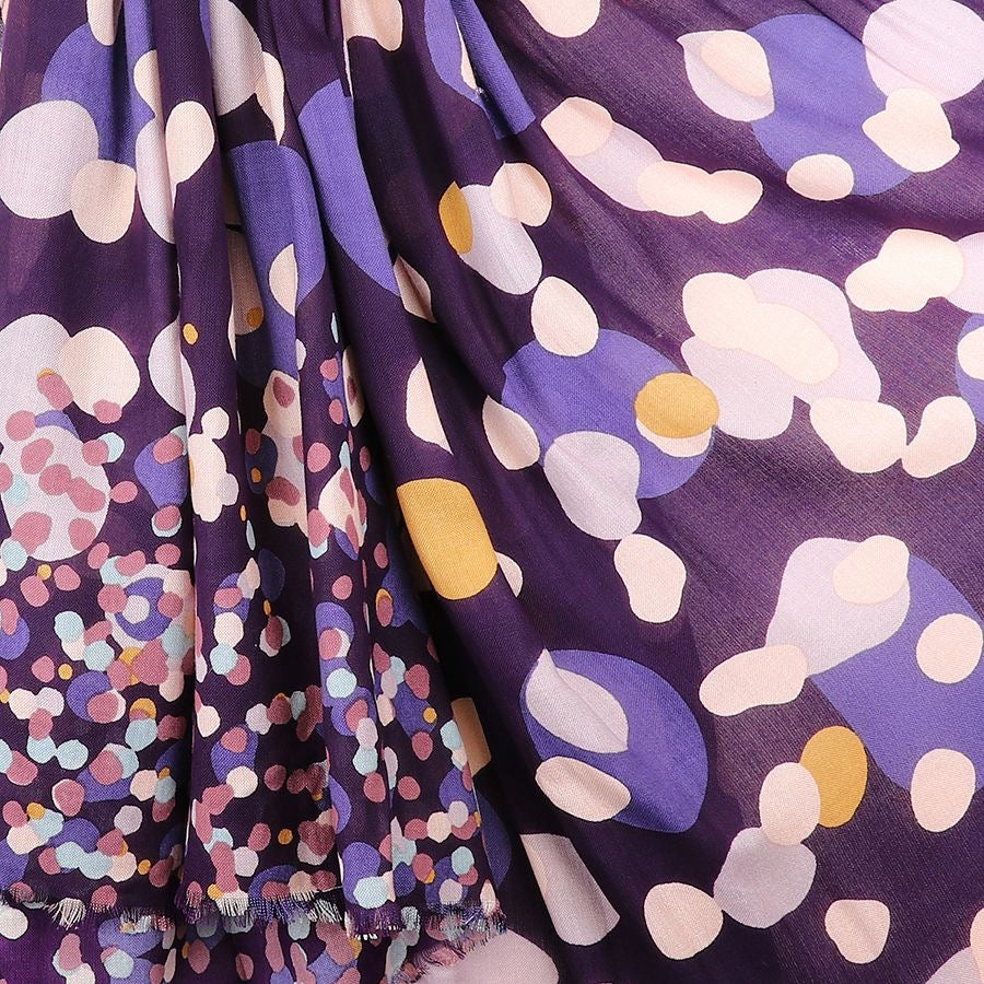 POM Purple Mix Gradient Spot Print Bamboo Viscose Scarf