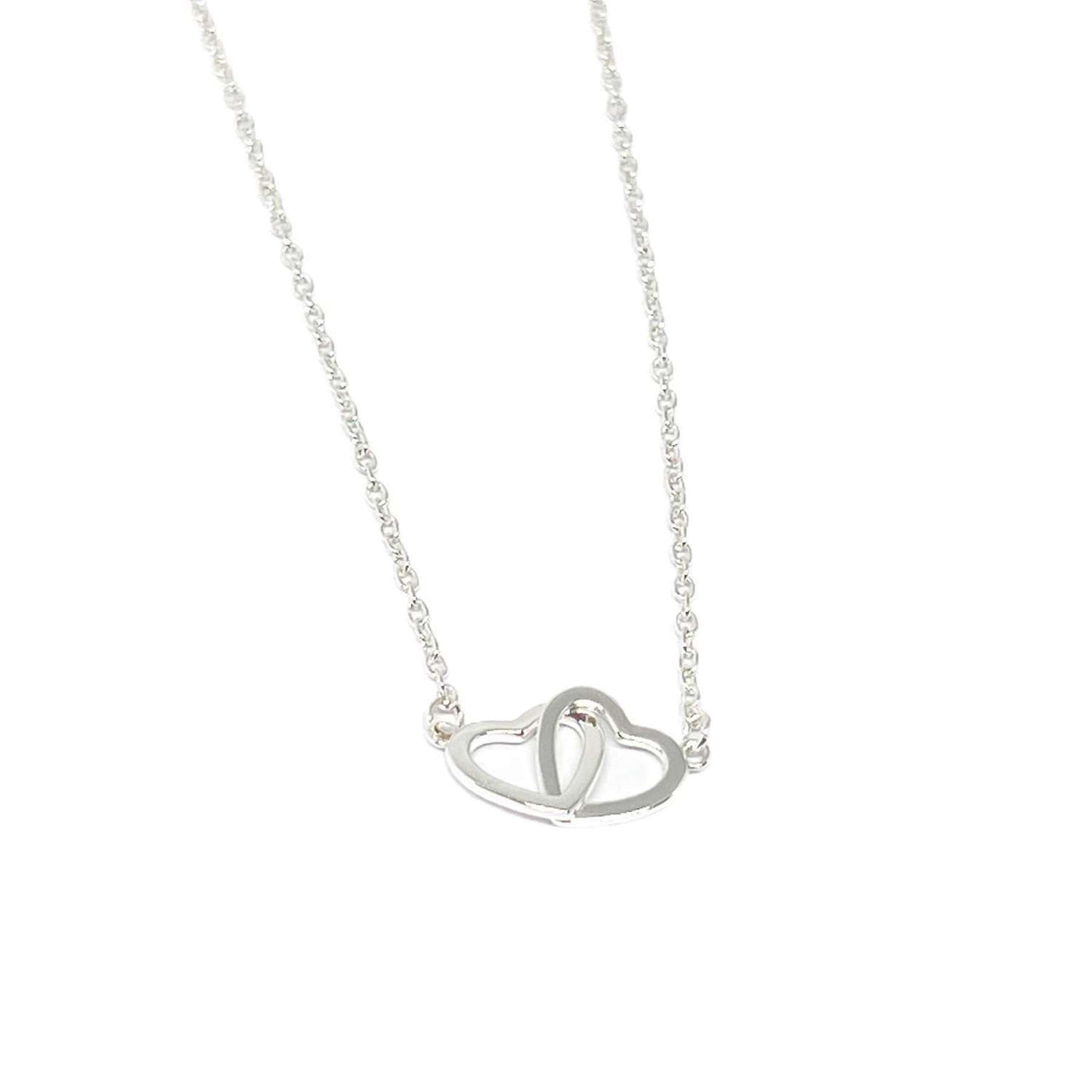 Orla Interlinked Hearts Necklace - Silver - Clementine Jewellery