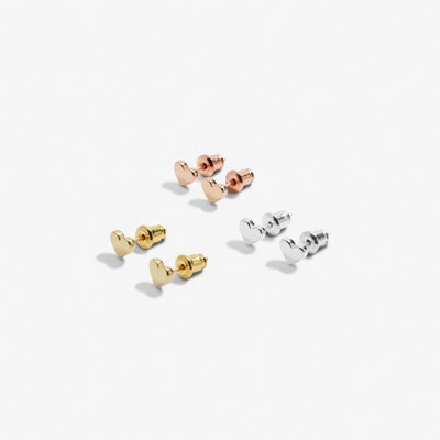 Joma Jewellery - Mini Charms - Trio Heart Stud Earrings Set