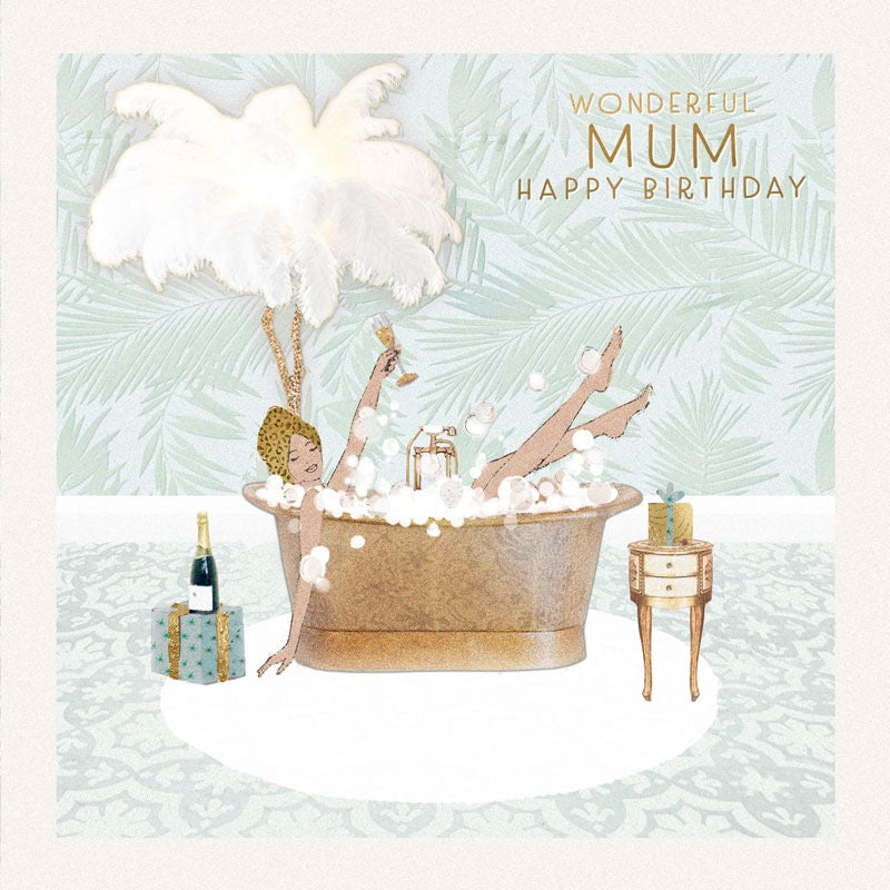 Happy Birthday Wonderful Mum Bathtub Card - Hammond Gower