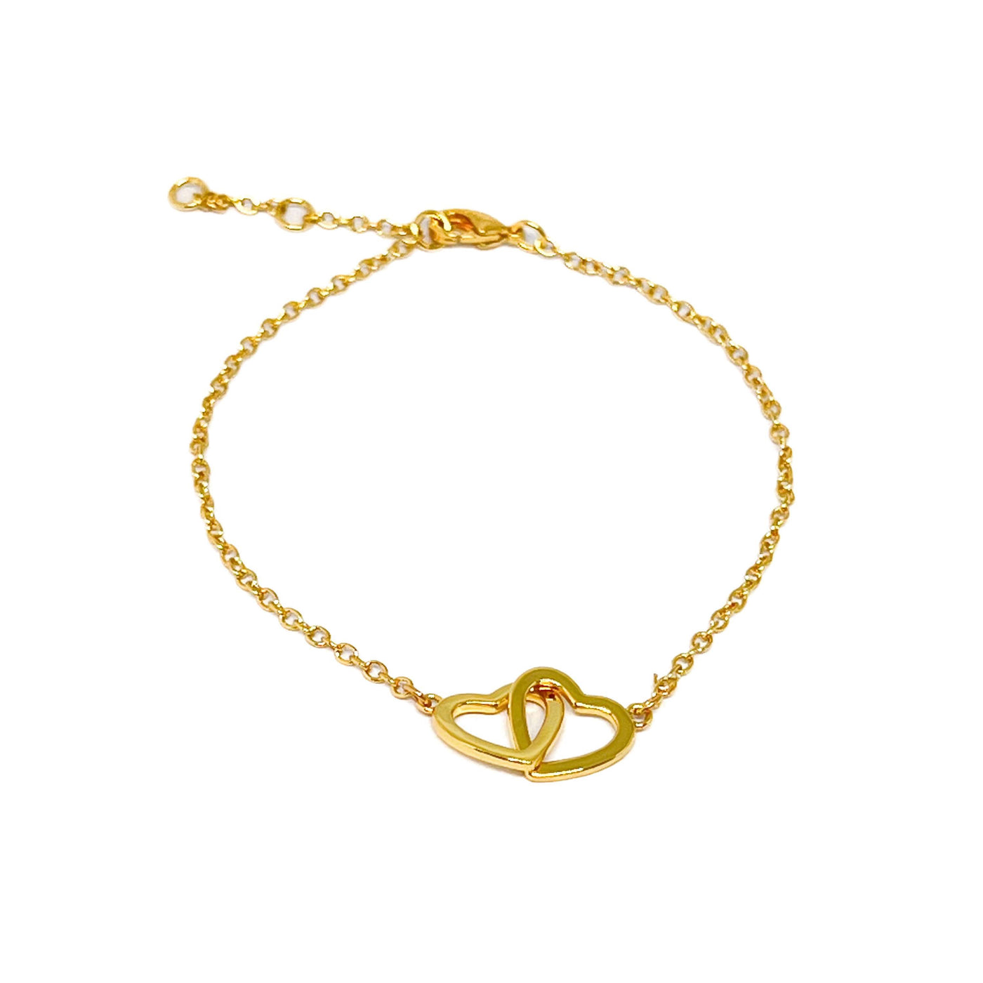 Orla Interlinked Hearts Chain Bracelet - Gold - Clementine Jewellery