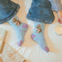 'Head Clover Heels' Rabbit Ladies Ankle Bamboo Socks - Blue -  Wrendale Designs