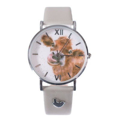 Moooo (Cow) Watch - Wrendale Designs - Sage Green/Gold