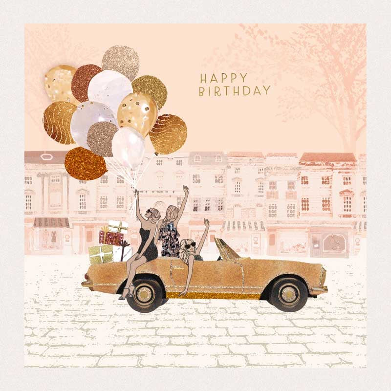 Happy Birthday Girls on Car Card - Hammond Gower