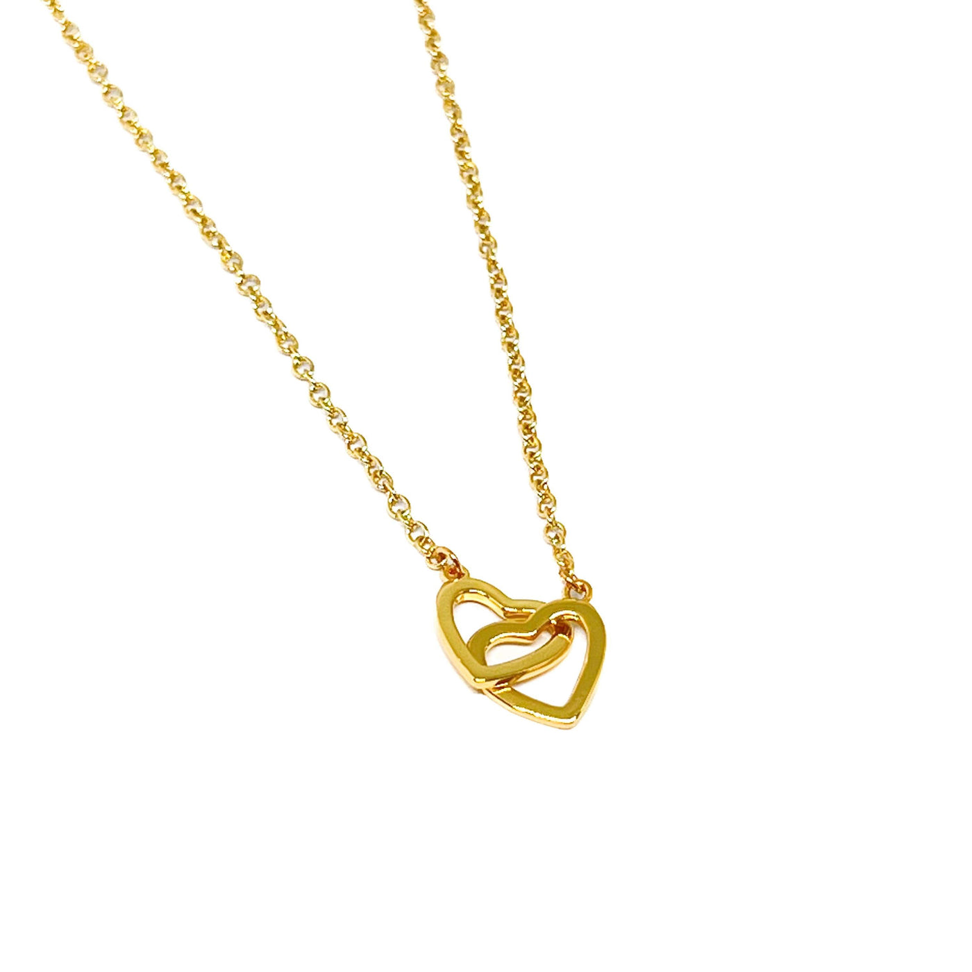 Orla Interlinked Hearts Necklace - Gold - Clementine Jewellery