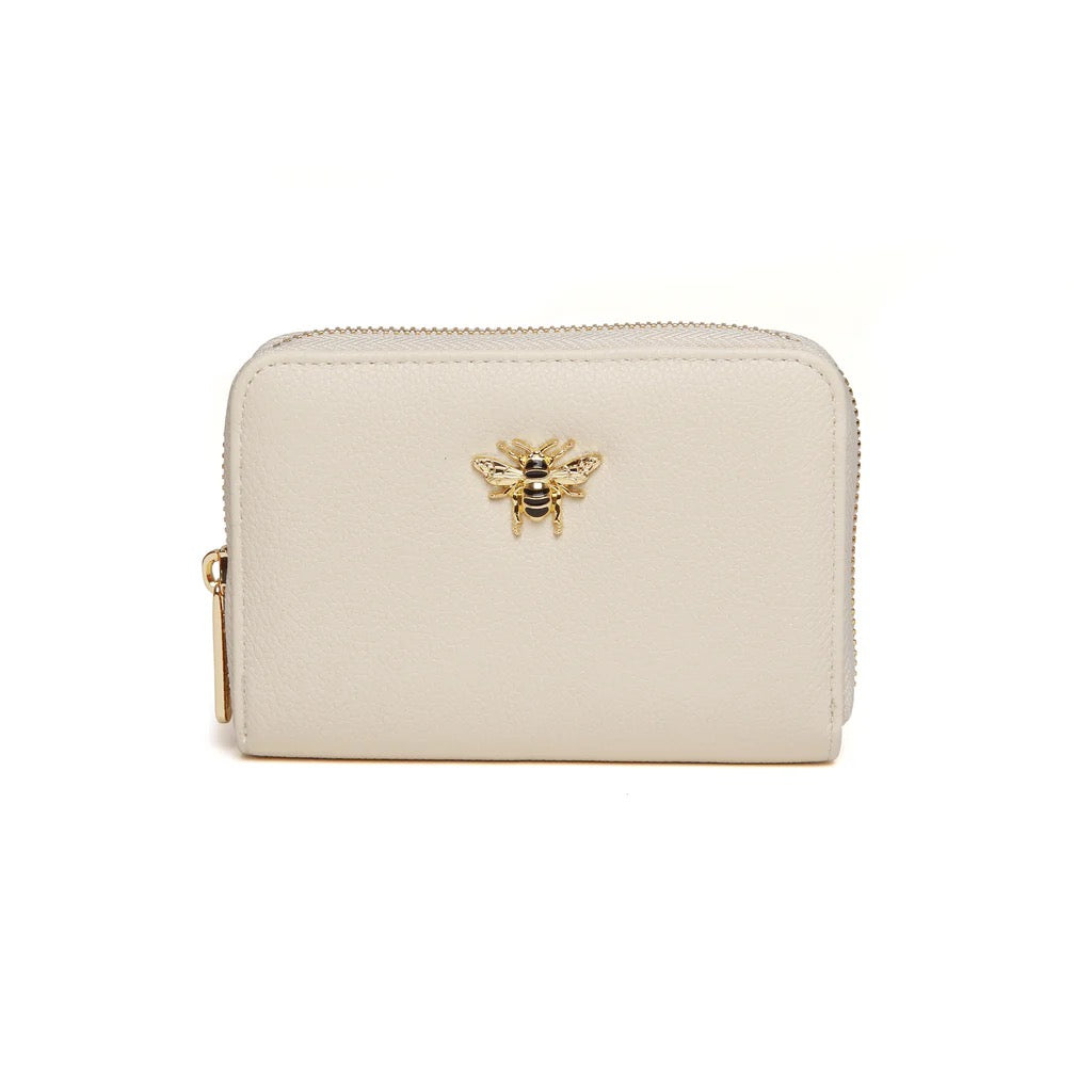 Alice Wheeler Bee Bromley Zip Purse - Pastel Cream