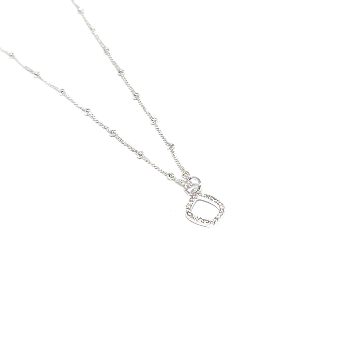 Verity Pave Sparkle Necklace - Silver - Clementine Jewellery