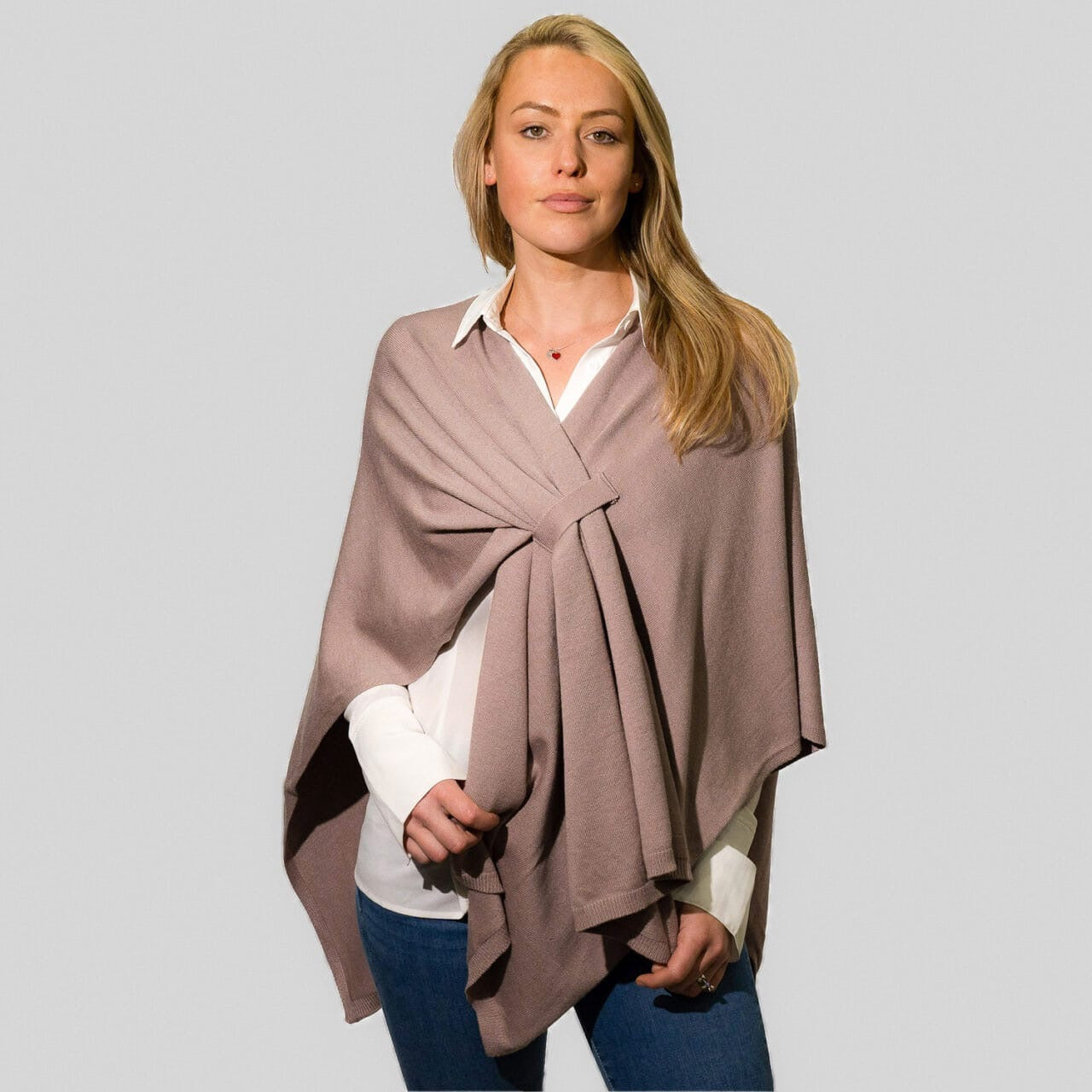 Zelly Pull Through Poncho - Taupe