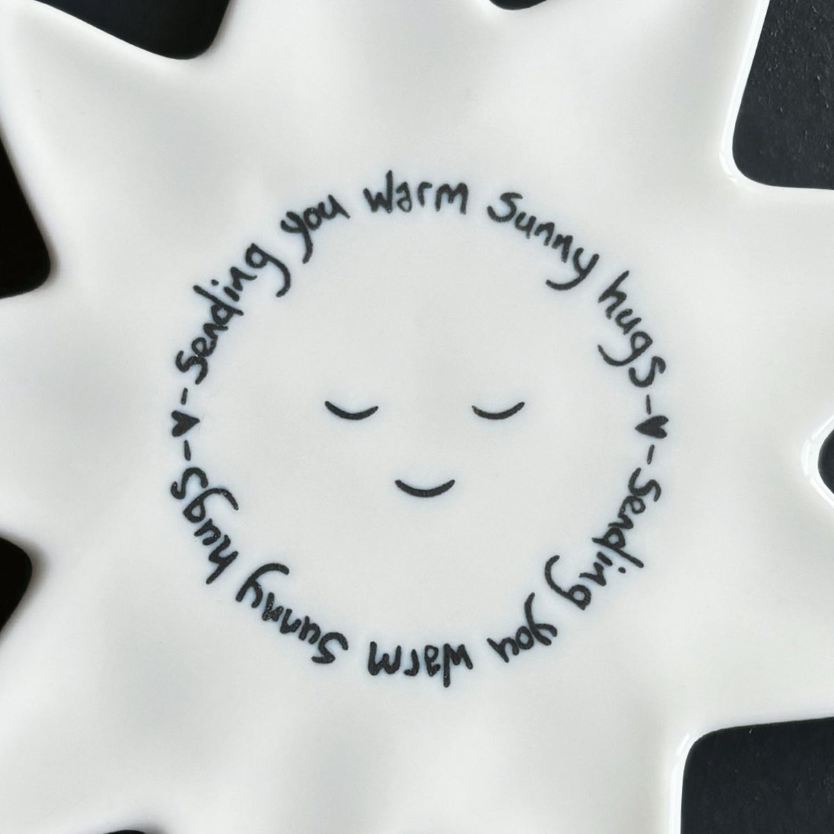 East of India - Sun Hanging Porcelain Decoration - Sending You Warm Sunny Hugs