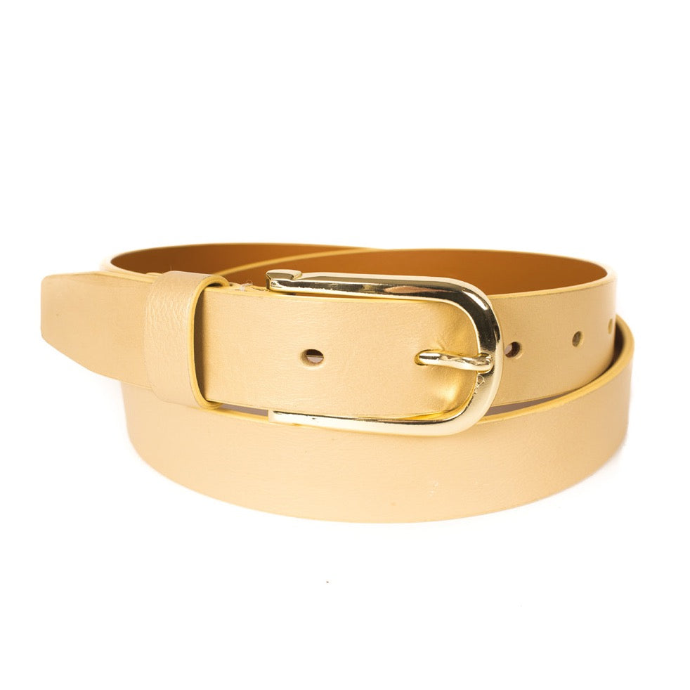 Lappella Victoria Leather Belt - Matt Gold