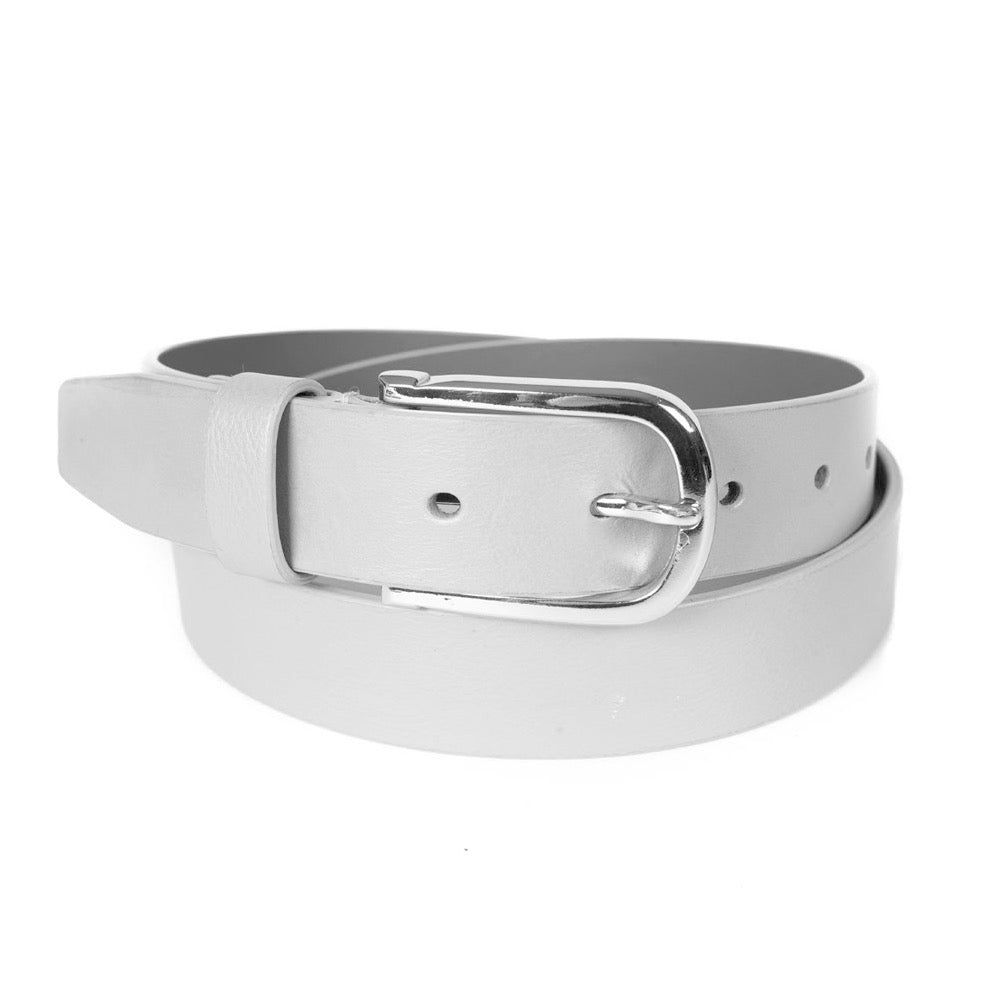 Lappella Victoria Leather Belt - Matt Silver