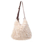 Park Lane - Faux Fur & Faux Leather - Large Slouch Shoulder Bag - Whipped Cream/Brown