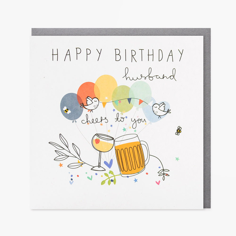 Belly Button Happy Birthday Husband Cheers To You Card