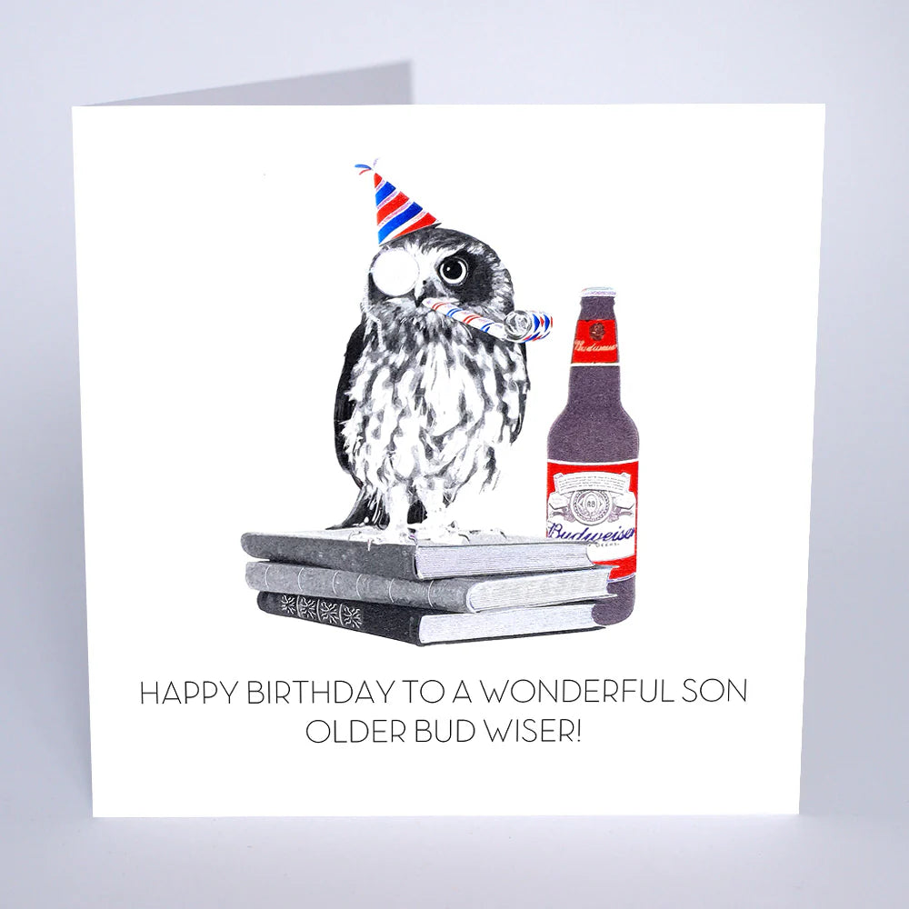 Five Dollar Shake Happy Birthday To a Wonderful Son Older Bud Wiser Card
