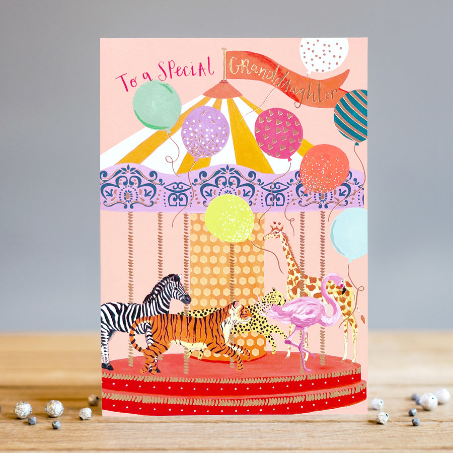 Louise Tiler Animal Carousel Special Granddaughter Birthday Card