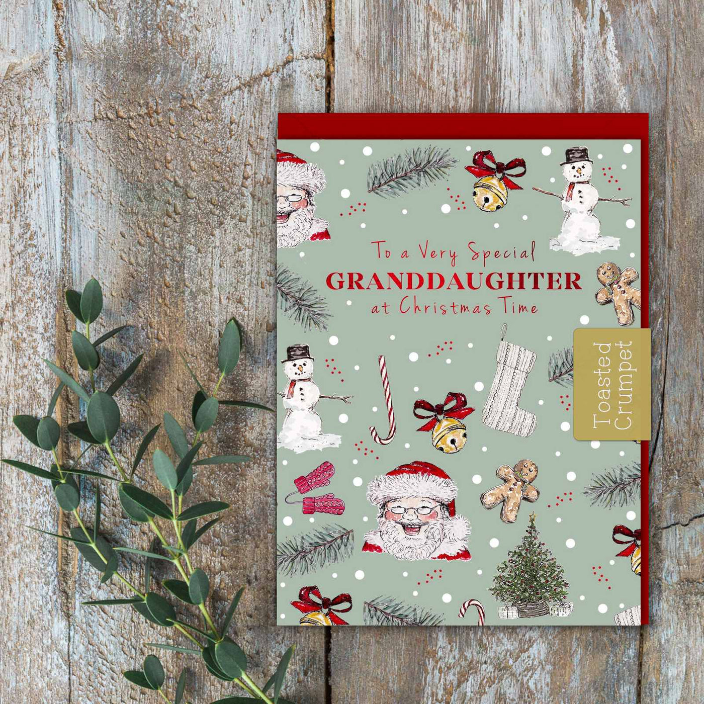 Toasted Crumpet Special Granddaughter Gingerbread Mini Christmas Card