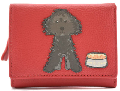 Mala Leather Bertie Dog Tri-Fold Purse (3606 83) - Red