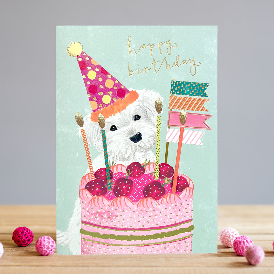 Louise Tiler Cute Cake Pup Birthday Card