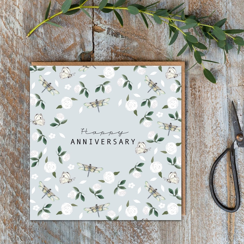 Toasted Crumpet Happy Anniversary Dragonflies Card