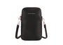 David Jones (NV6937-1) Single Phone Bag - Black - Silver Fittings
