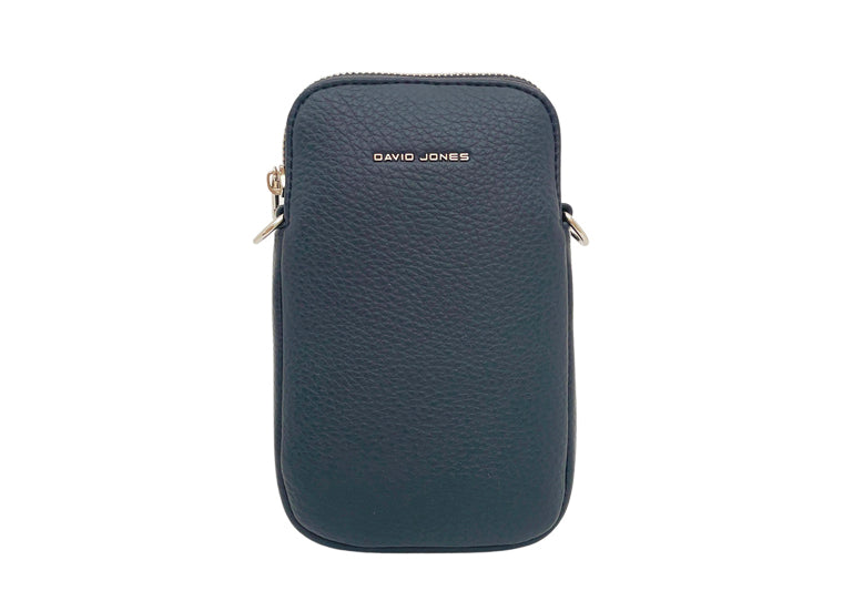 David Jones Phone Crossbody Handbag - Navy Blue (Silver fittings)