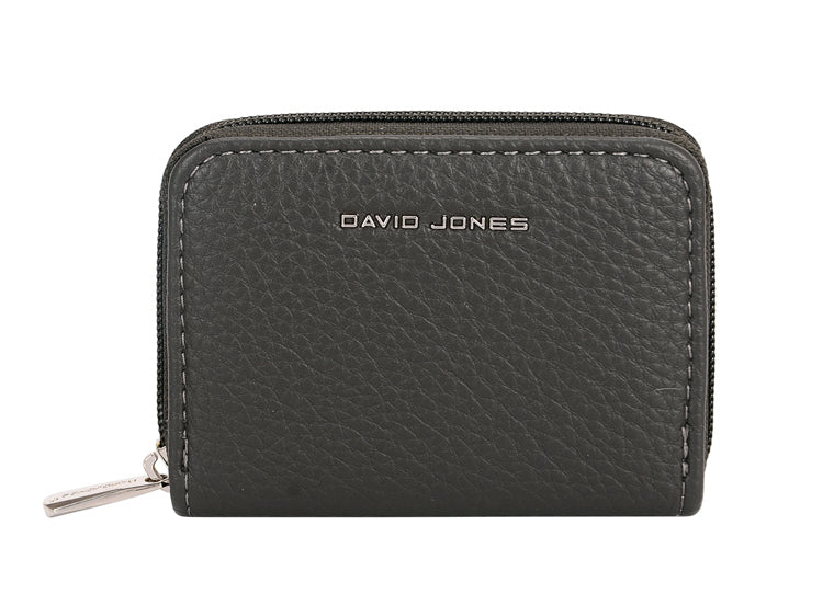 David Jones Compact Zip Round Purse - Dark Grey
