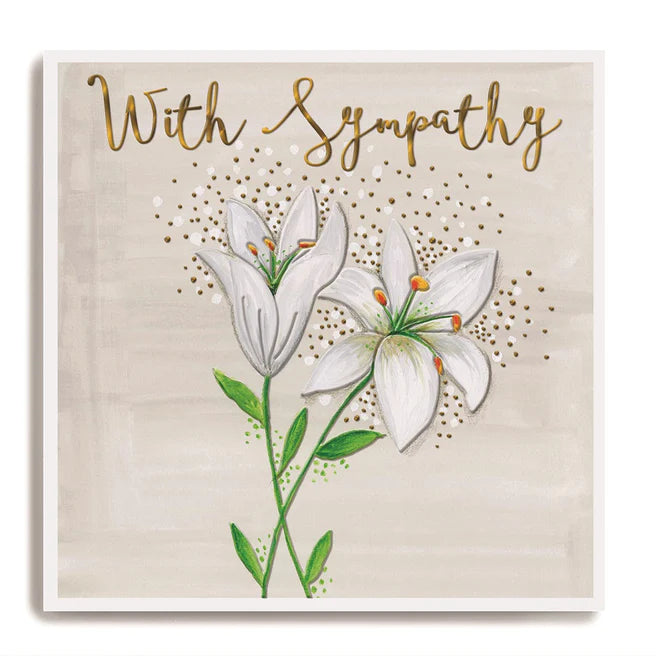 Janie Wilson - With Sympathy White Lily Small Card