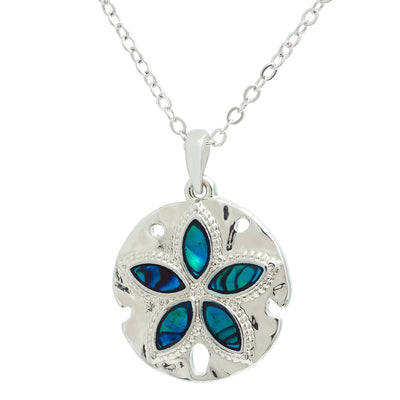 Byzantium Paua Shell Pendant -Celtic Daisy Disc