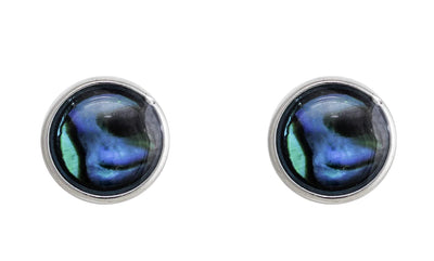 Byzantium Paua Shell Stud Earrings - Half Globes