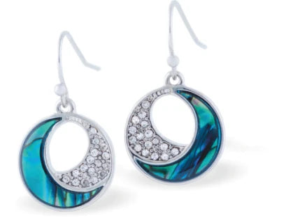 Byzantium Paua Shell Drop Earrings - Eclipse of the Moon