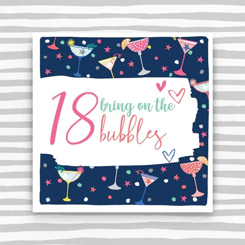 Molly Mae 18 Bring on the Bubbles Birthday Card