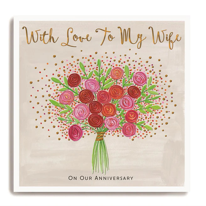 Janie Wilson - Wife Anniversary Floral Bouquet Card