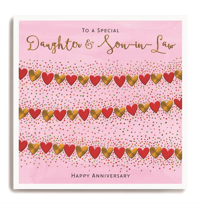 Janie Wilson - Daughter & Son-in-Law Anniversary Hearts Bunting Card